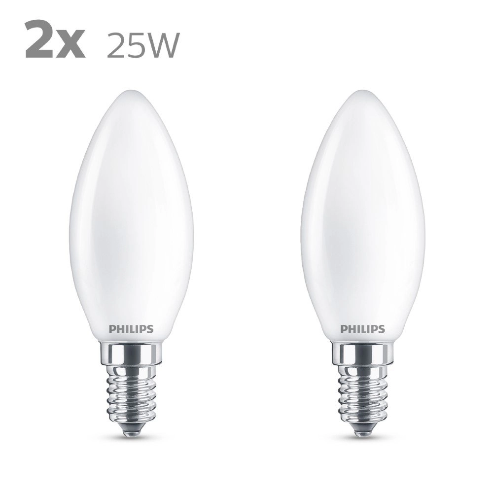 2,2W - E14 - 2700K - 250 lumen lot de 2 Philips 8718699782078