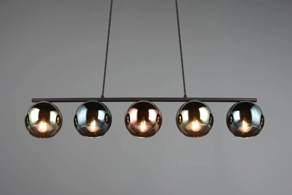 Lampe suspendue design Sheldon noir avec verre fumé Trio 4017807585254