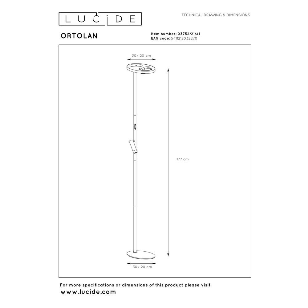 Lampe de lecture Ortolan brun sable Lucide 5411212032270