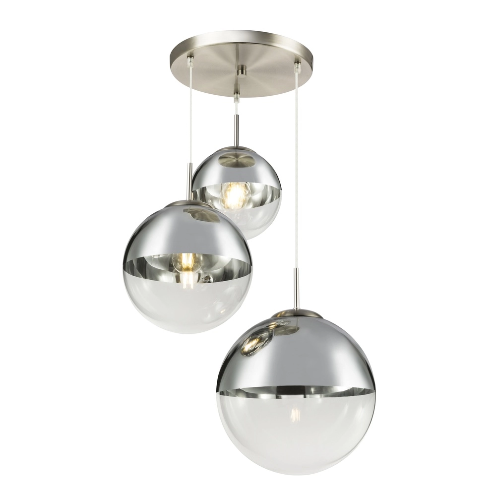 Lampe pendante à 3 lampes Varus nickel