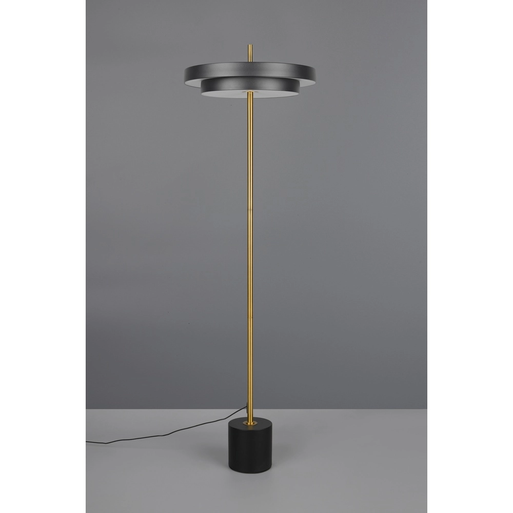 Lampadaire moderne Keaton noir avec or Trio 4017807655926