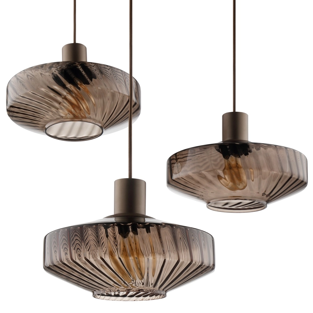 Lampe pendante unique Lyn Café brun 3 lumières Brilliant 4004353477003