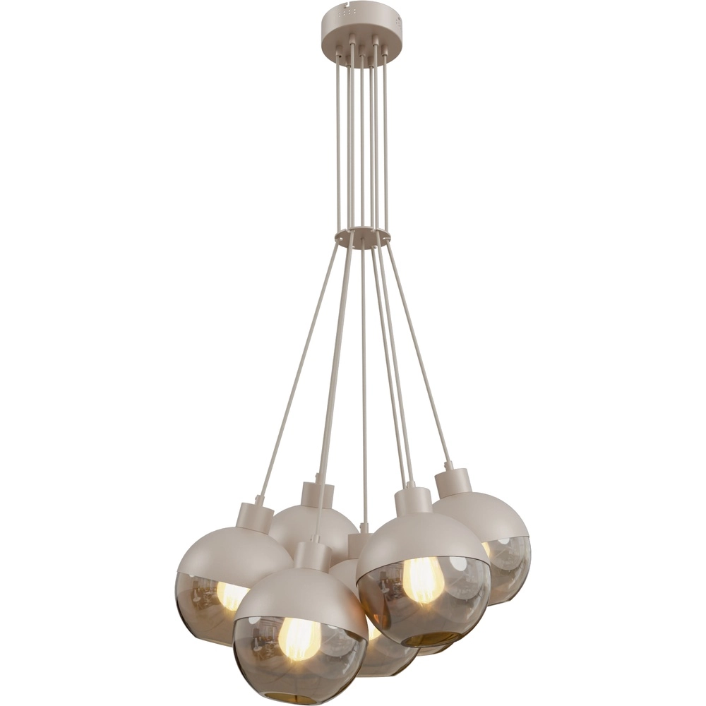 Lampe suspendue à 7 lampes Opera Terra beige