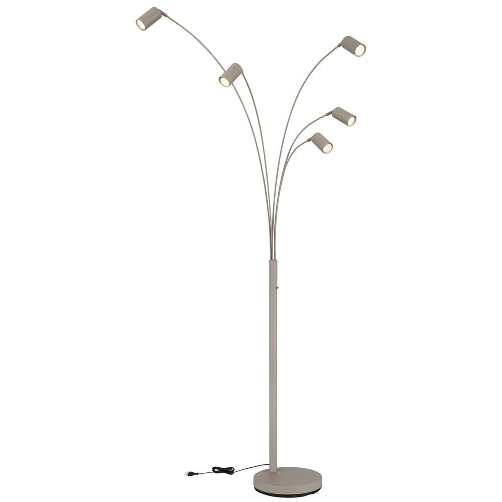 Lampadaire 5 lumières Robby brun sable Globo 9007371566365