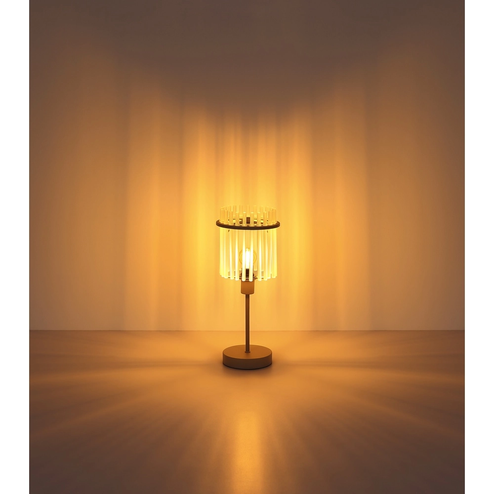 Lampe de table Gorley brun sable avec verre Globo 9007371569700