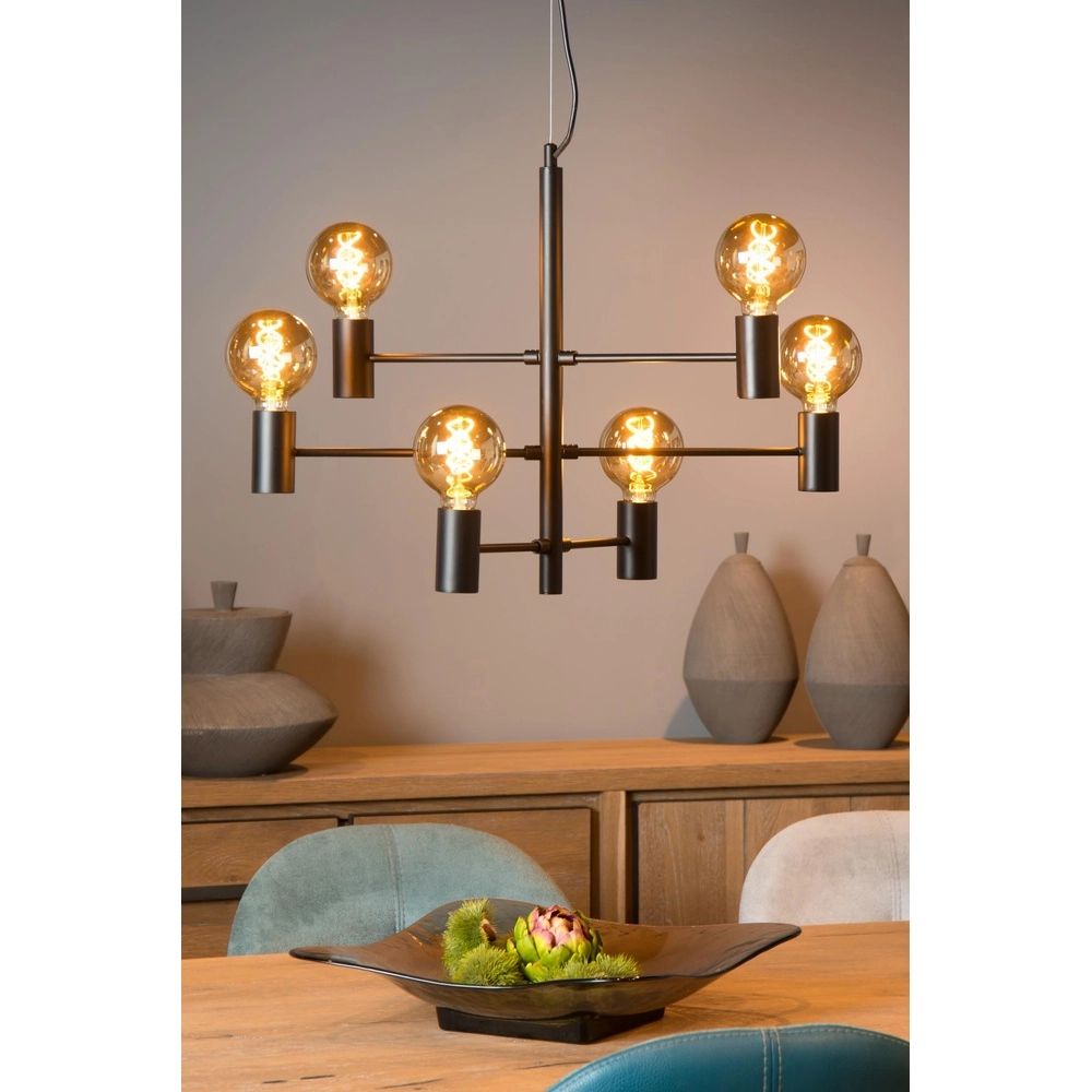 Lampe suspendue Leanne Noir à 6 lumières Lucide 5411212211095