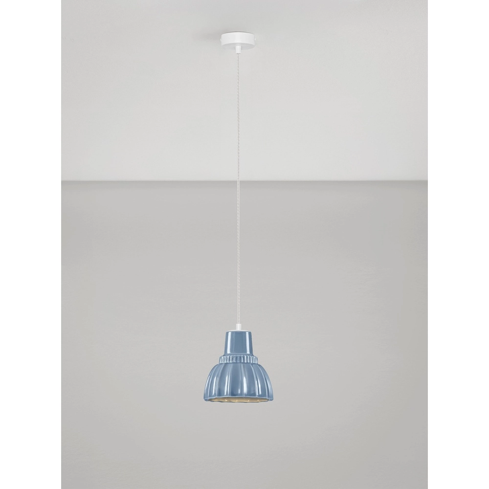 Lampe suspendue Picco Blanc avec bleu Lyora 5212017495372