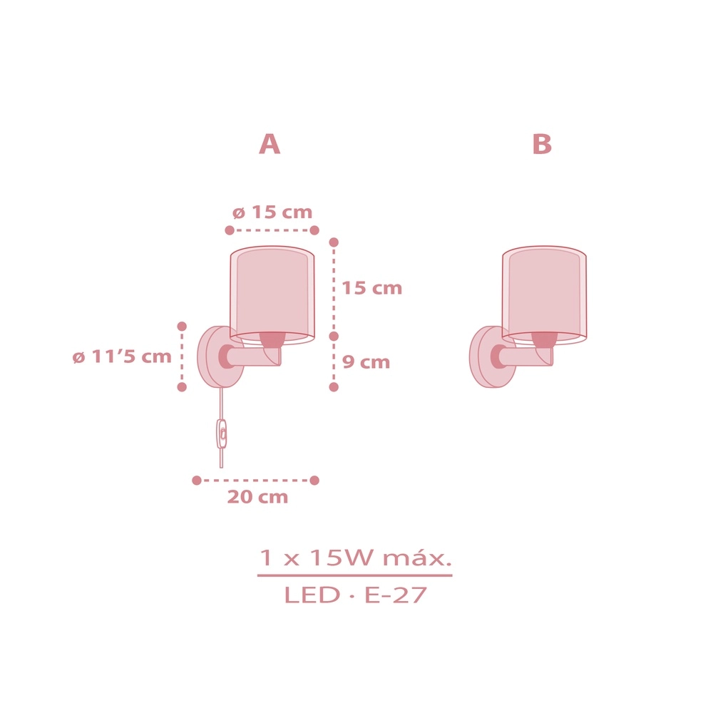 Applique murale enfant Kawaii Friends Lueur rose dans le noir Dalber 8420406002224