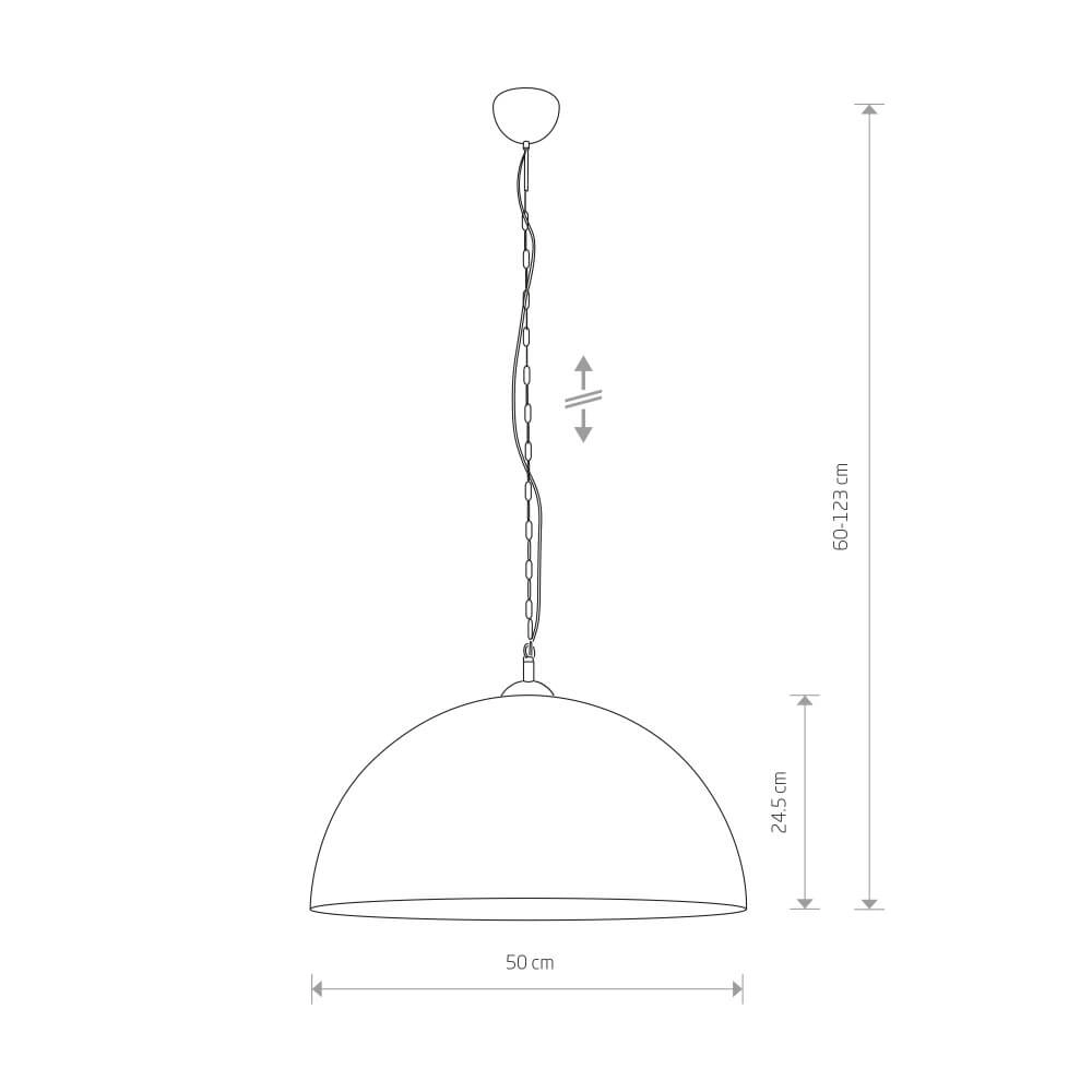 Lampe suspendue rouillée Hemisphere Rust L Ø 50 cm Lyora 5903139636896