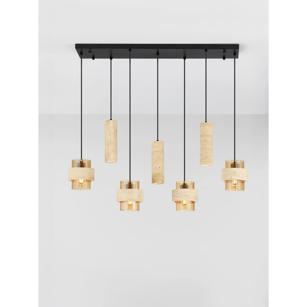 Lampe suspendue à 7 lampes Melony Brun sable moderne Lyora 5212063501263