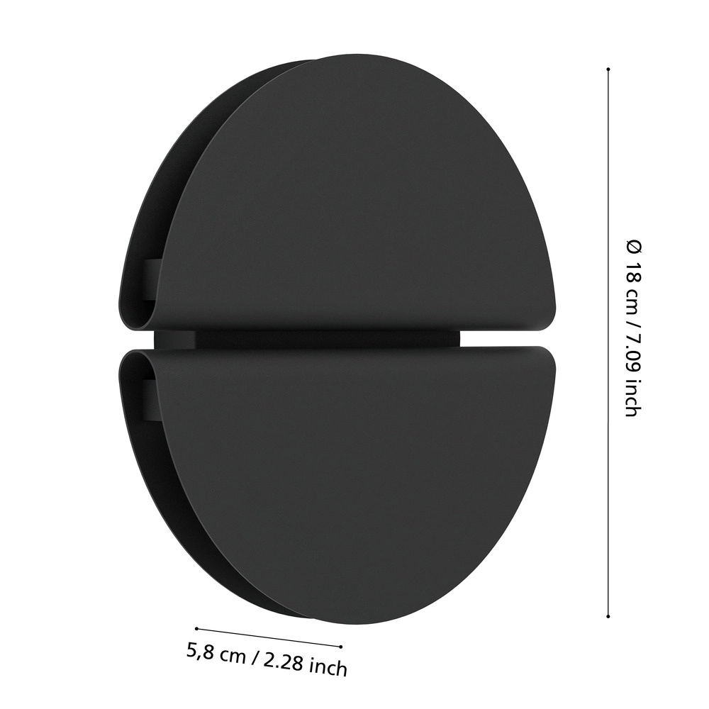 Applique murale design Pianosa noir Eglo 9008606356966