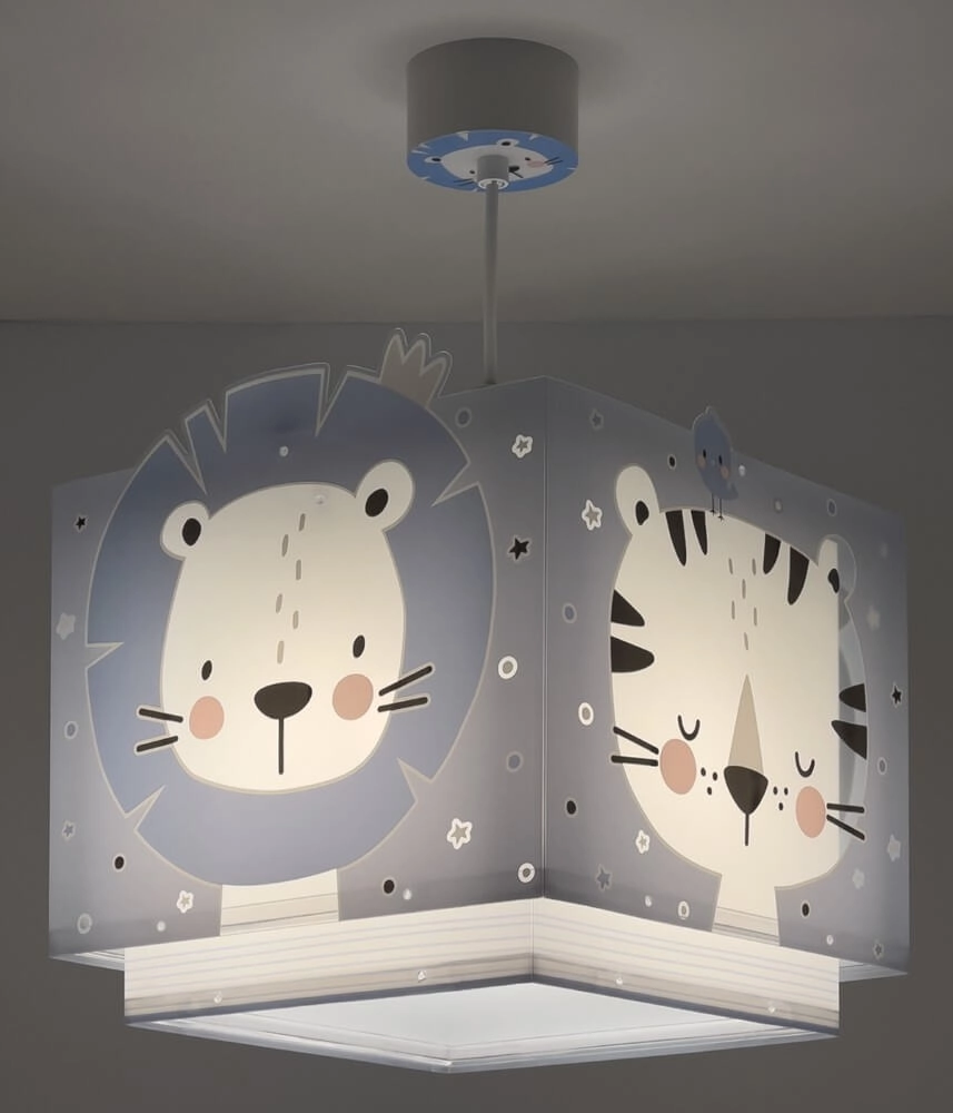 Lampe suspendue chambre d'enfant Baby Jungle bleu tendre avec du blanc Dalber 8420406001388