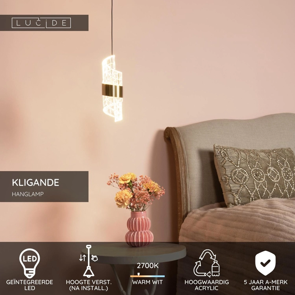 Lampe pendante de conception Kligande or Ø 13cm Lucide 5411212134585