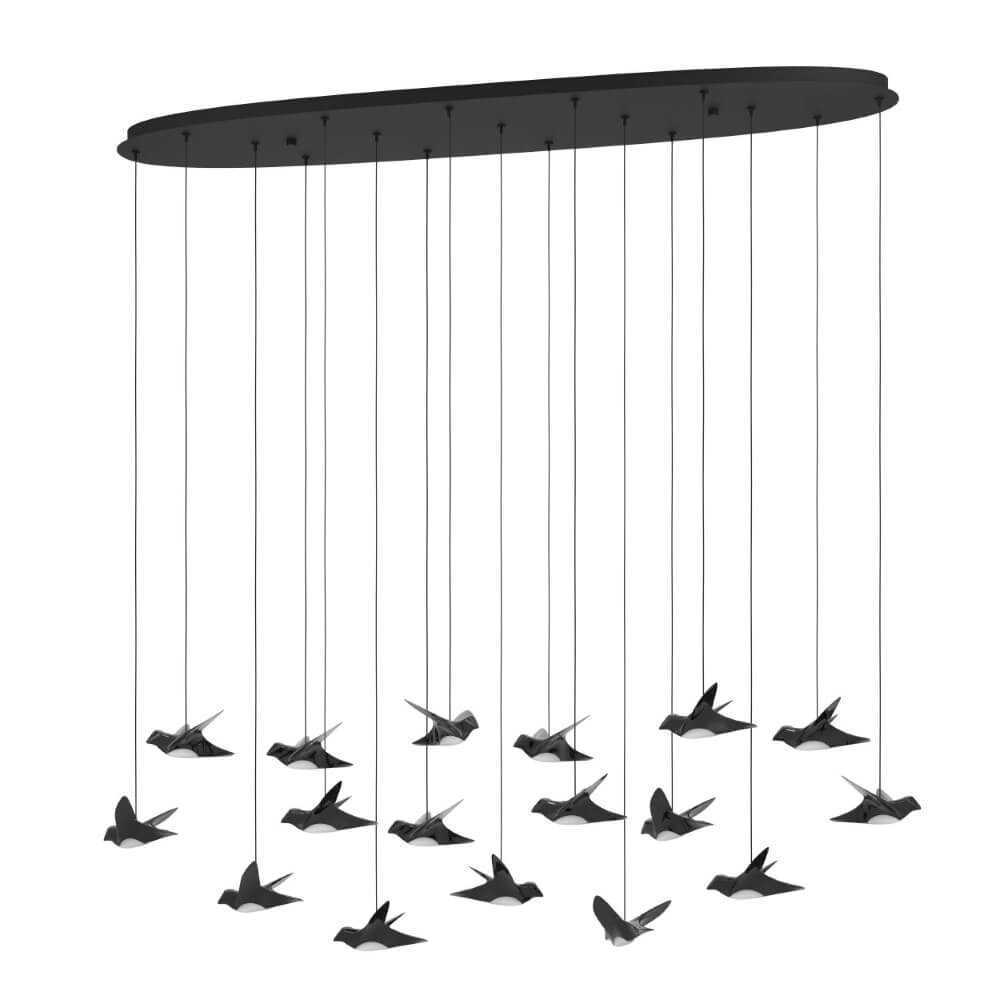 Lampe suspendue Paratebueno rectangulaire avec des oiseaux Stars of Light 9008606270651