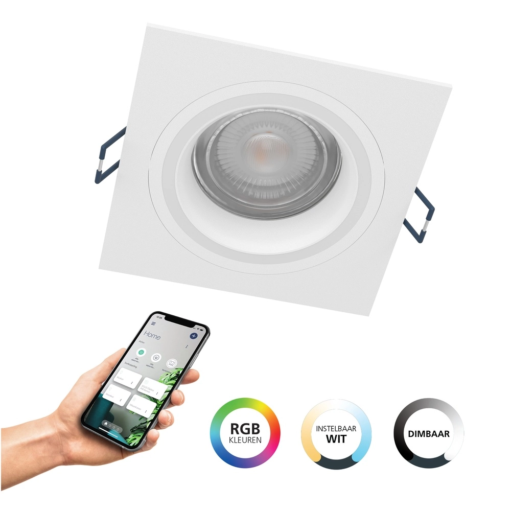 Tache en retrait Zigbee Carosso-Z Blanc - Carré Eglo 9008606259816