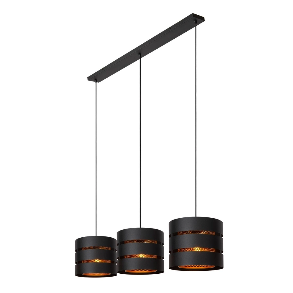 Lampe suspendue Rosas 3 noir clair avec or Lucide 5411212211828