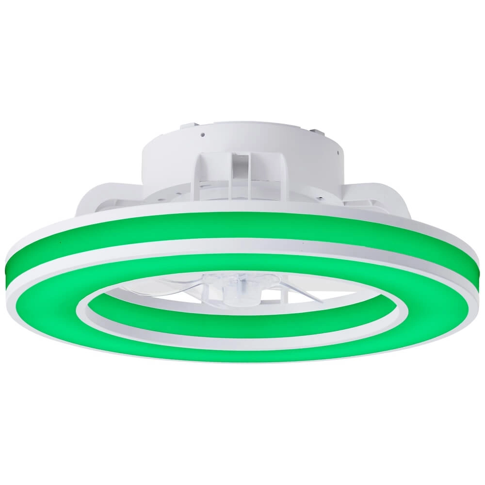 Ventilateur de plafond blanc Mondello avec lampe RGB Brilliant 4004353453304