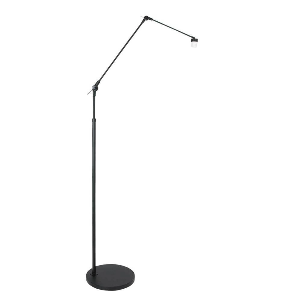 Lampadaire orientable Prestige Chic noir avec abat-jour paille Steinhauer 8712746172928