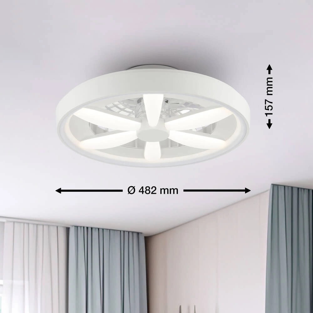 Ventilateur de plafond blanc Gaiano avec lampe RGB Brilliant 4004353455704