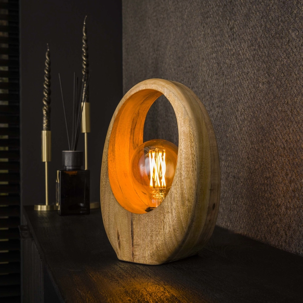 Lampe de table en bois de manguier Arch 1x E27 - 30 cm