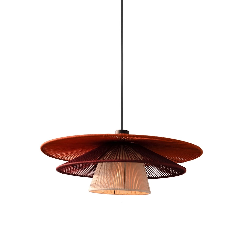 Lampe suspendue filaire Pignona Ø 32cm de couleur