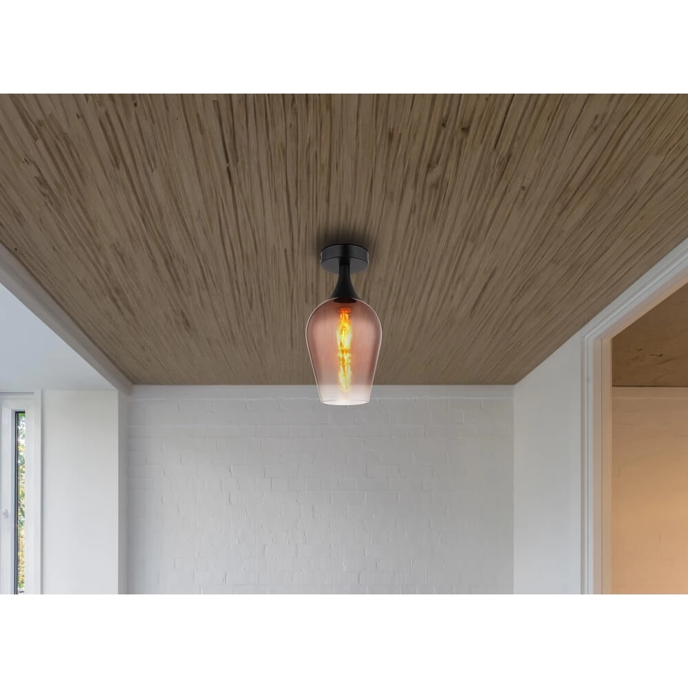 Plafonnier Lavus verre rouge Ø 15cm Globo 9007371465200