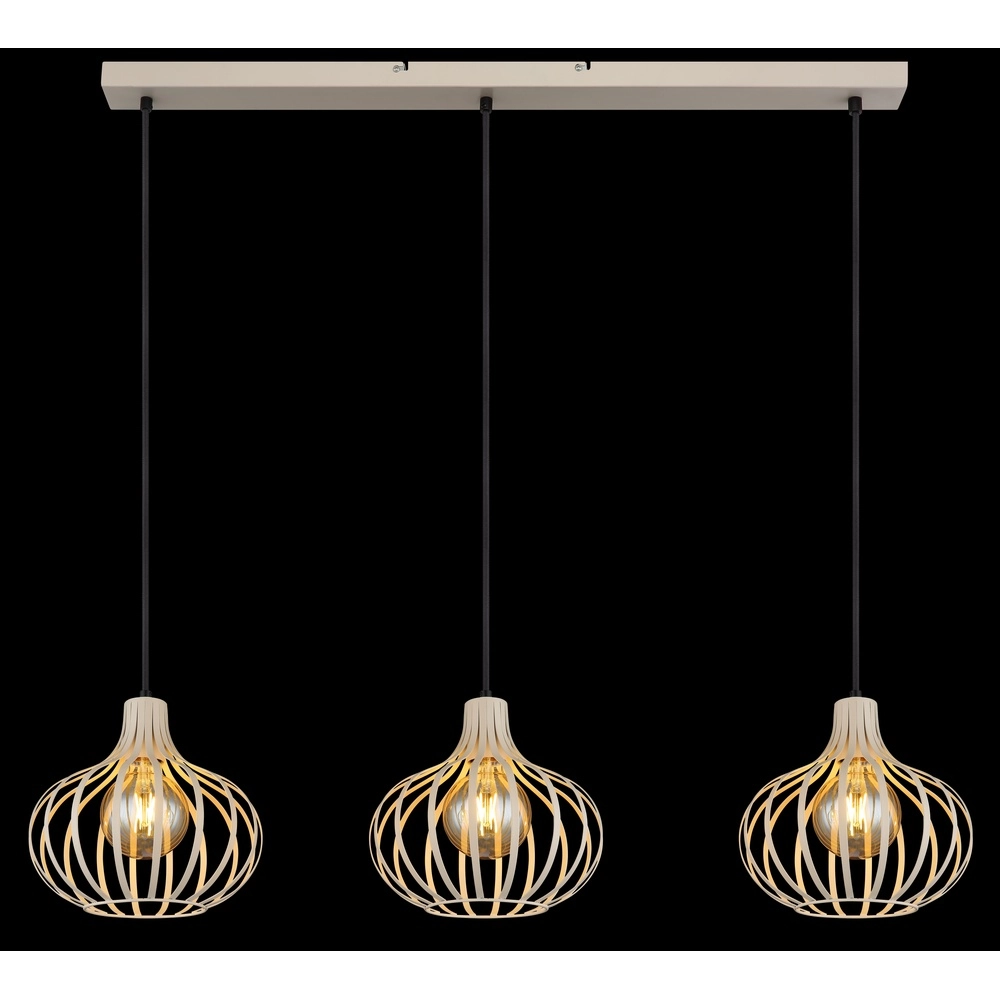 Lampe pendante de conception Mateo Crème 3 lumières Globo 9007371519880