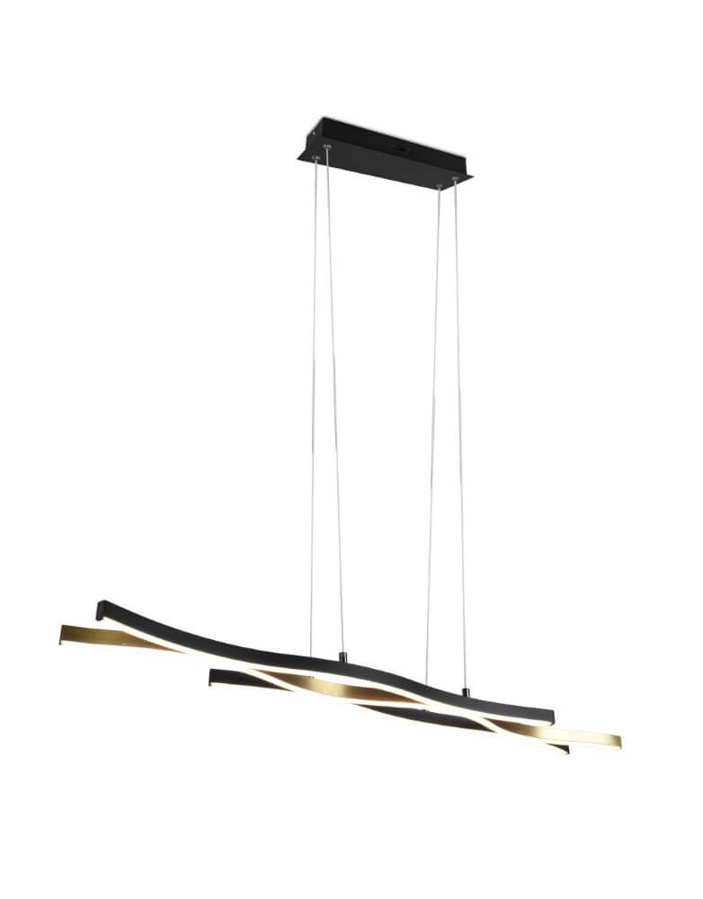 Lampe suspendue Blaze noir avec de l'or