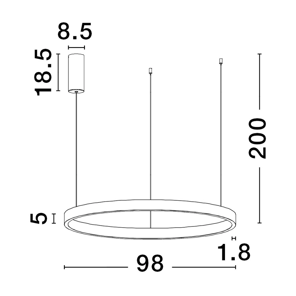 Suspension design Elowen blanc Ø 98cm Lyora 5212017439123