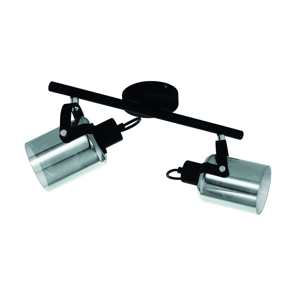 Lampe de plafond Berregas Noir 2 clairs avec chrome