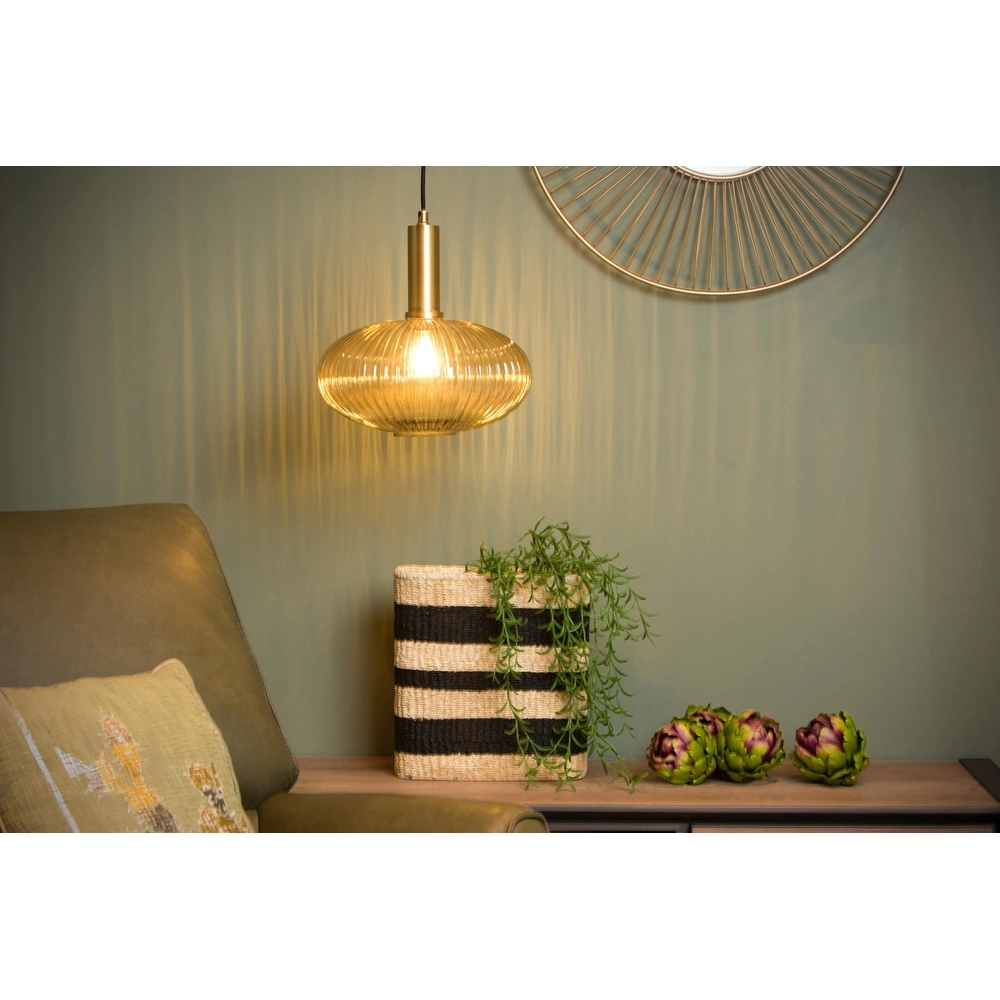 Lampe suspendue Maloto Ø 30 cm d’ambre Lucide 5411212451200