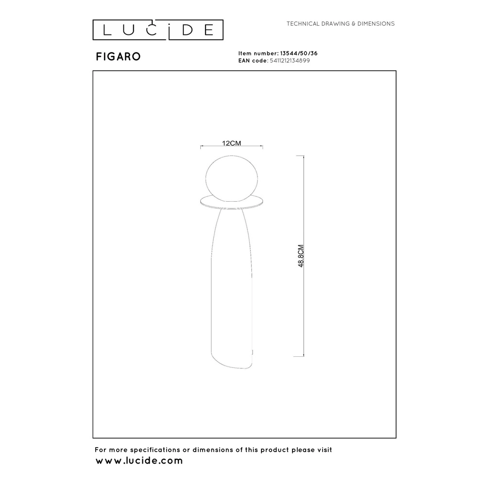Lampe de table unique Figaro 48 cm Lucide 5411212134899