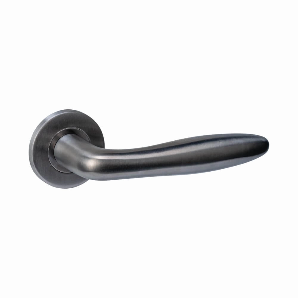 Poignée Q 03 sur rosace ronde anthracite