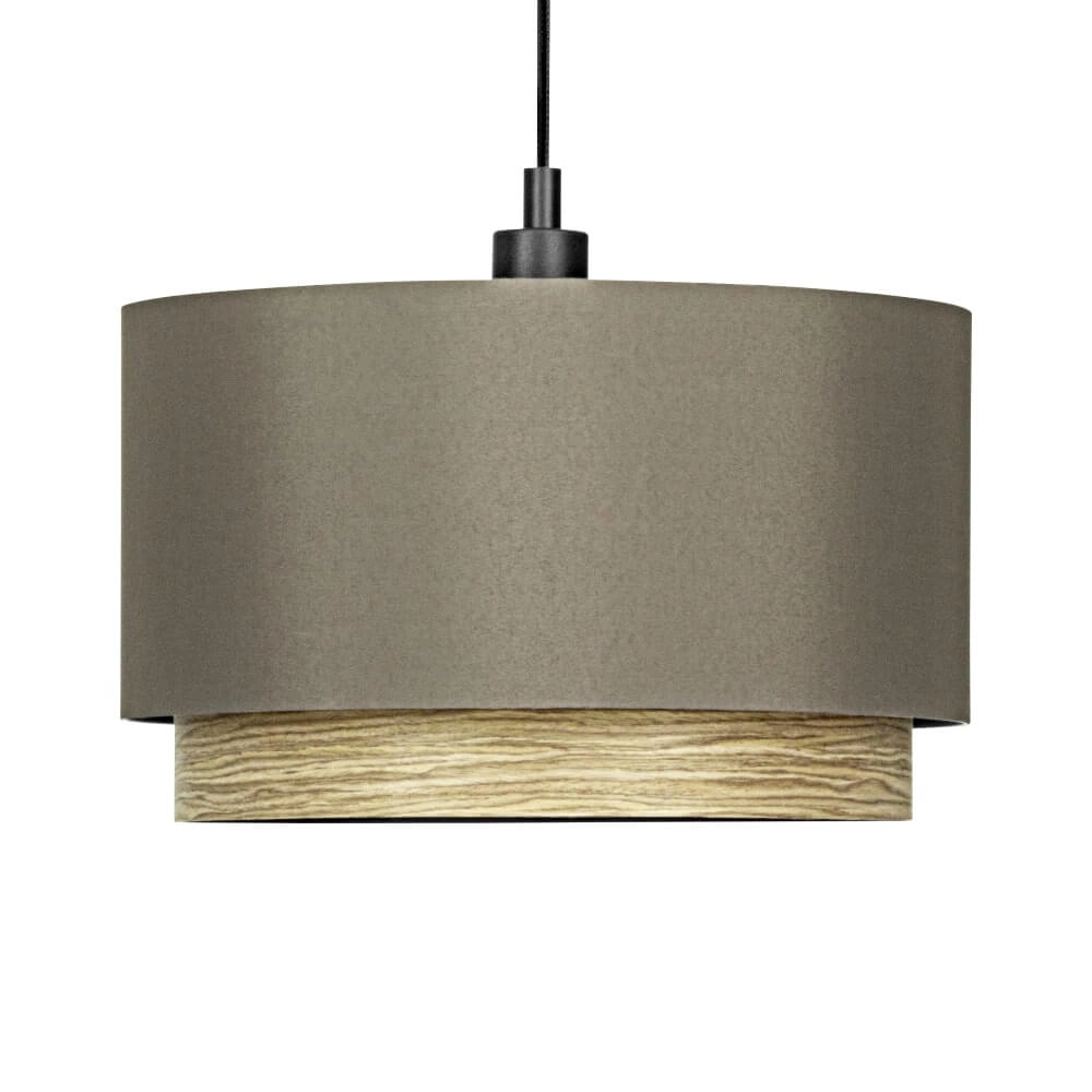 Lampe suspendue Marchena cappucino avec bois - Ø 48cm