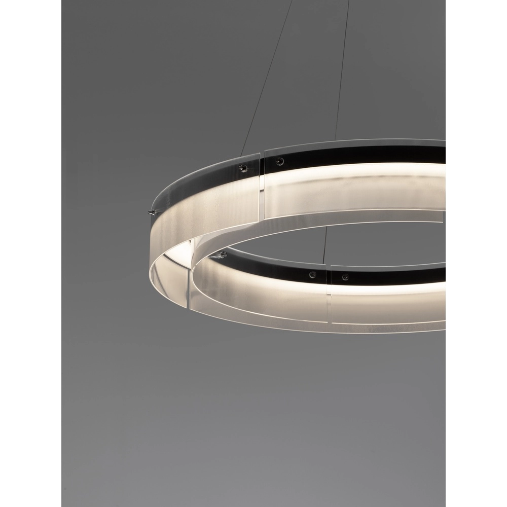 Suspension design Pauline noir avec verre Ø 85cm Lyora 5212017445391