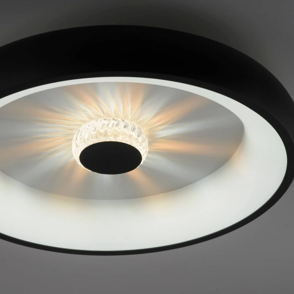Plafonnier rond Vertigo noir Ø 46,5cm Just Light 4043689994723
