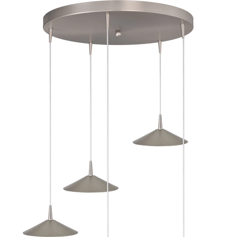 Lampe suspendue à 5 lumières Ceppo nickel Ø rond 18 cm Masterlight 8718121358703