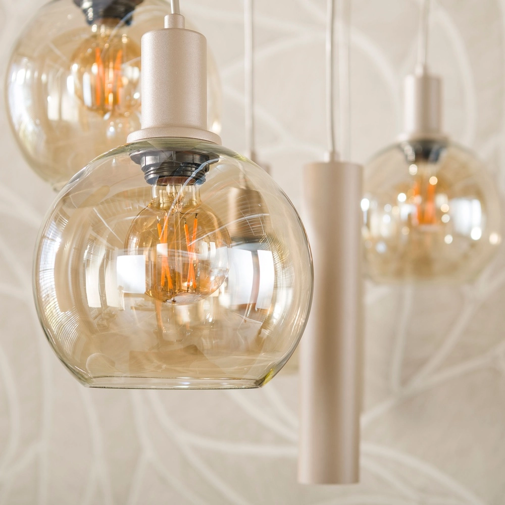 Lampe pendante de conception Sfera Brun sable 7 clairs Lyora 8716803515161