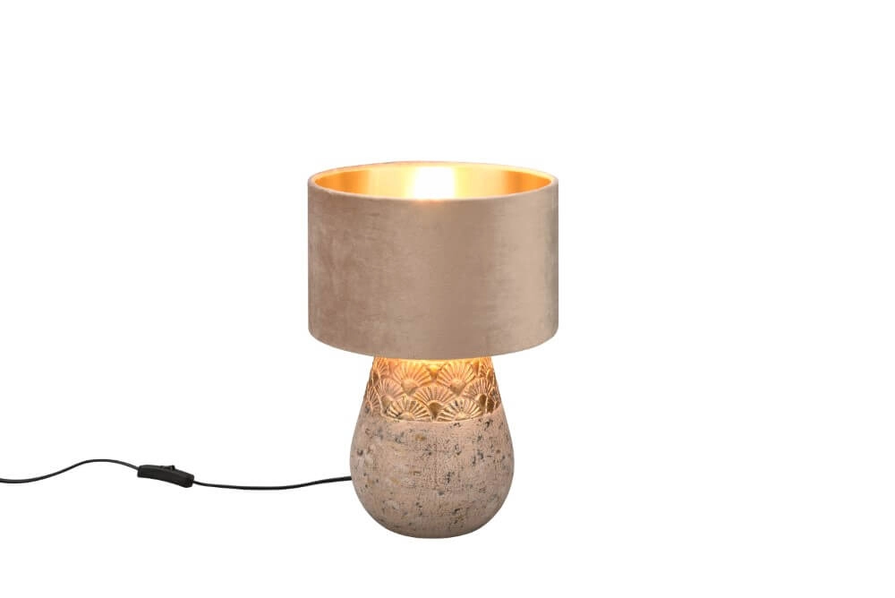 Lampe de table orientale Kiran velours taupe Trio 4017807541090
