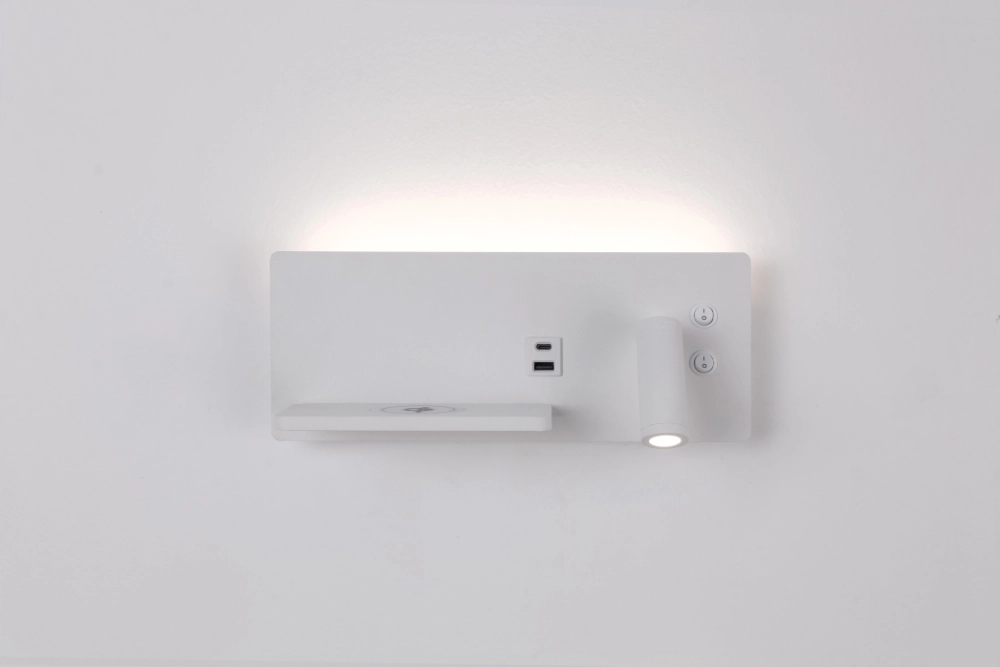 Lampe de chevet Charge Blanc droit avec chargeur sans fil Artdelight 8720701103658