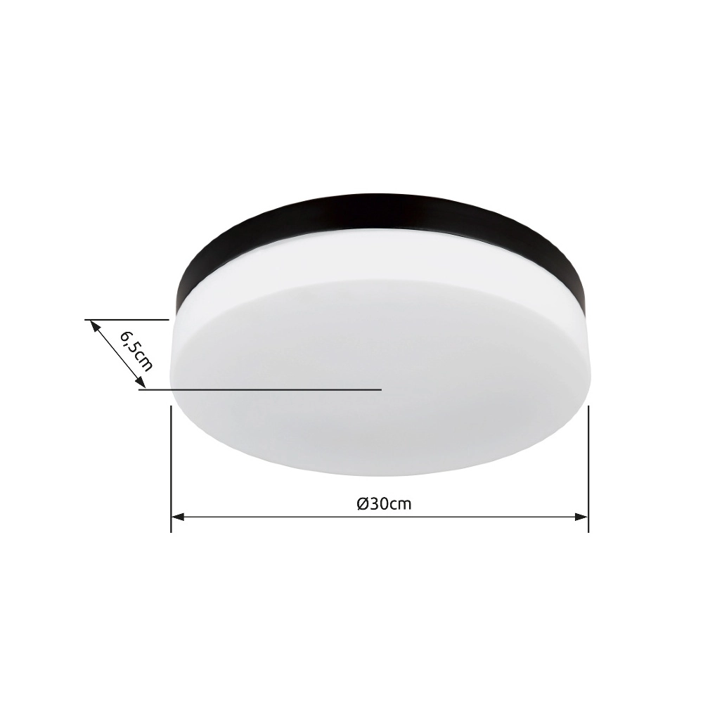 Conception de plafonds Vranos noir pour usage extérieur Ø 30 cm Globo 9007371440764