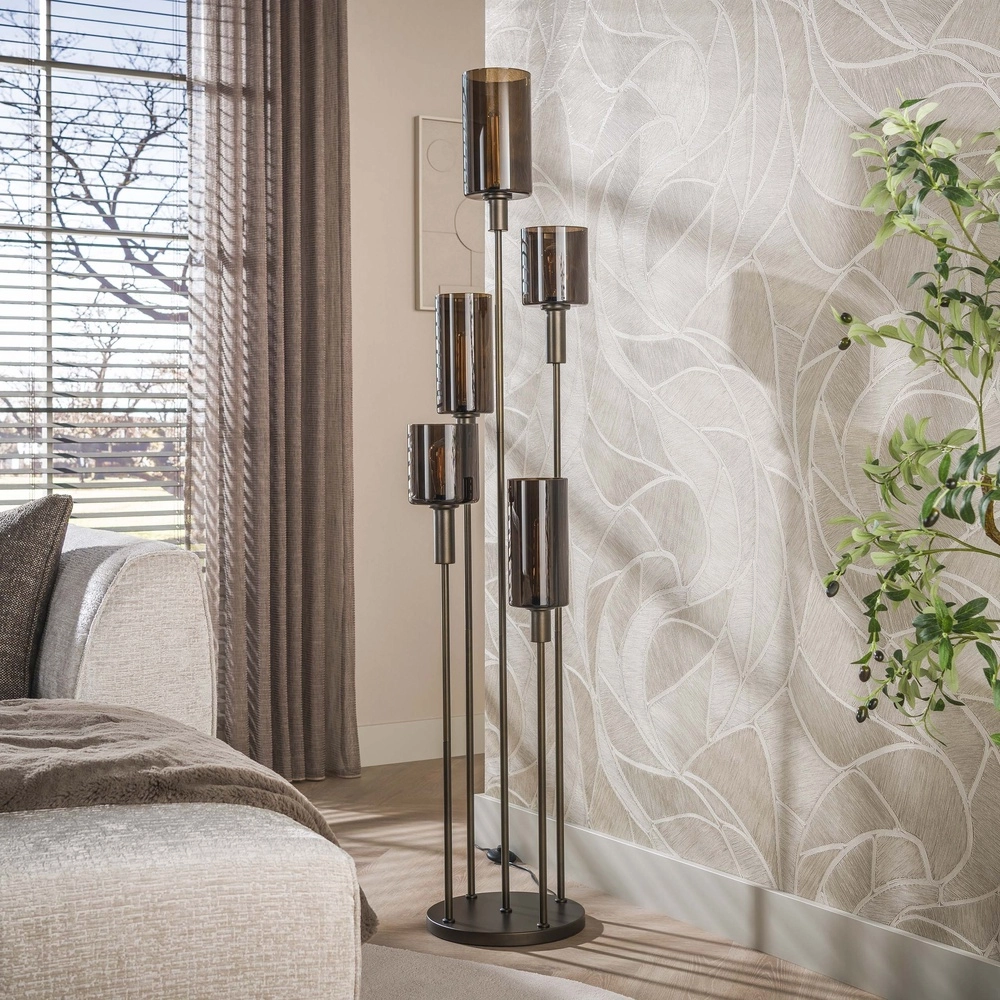 Lampadaire de conception Sepiora Sienne brun 5 clairs Lyora 8716803515345