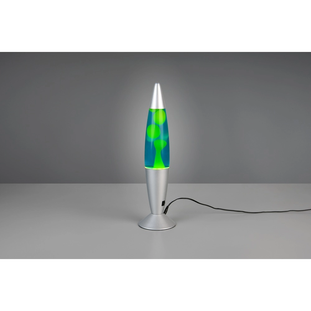 Lampe à lave Vesuv Argent avec vert Trio 4017807668407