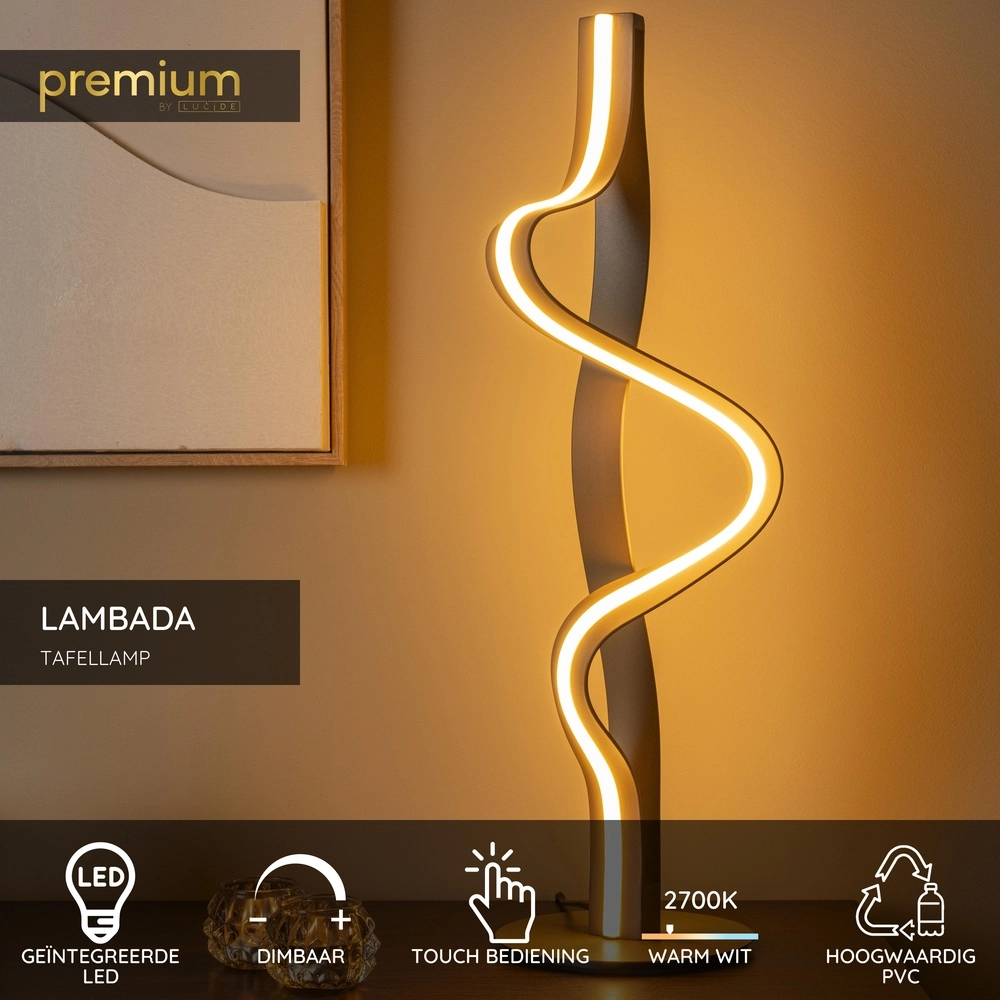 Lampe de table Lambada Boucle de champagne Premium by Lucide 5411212520920