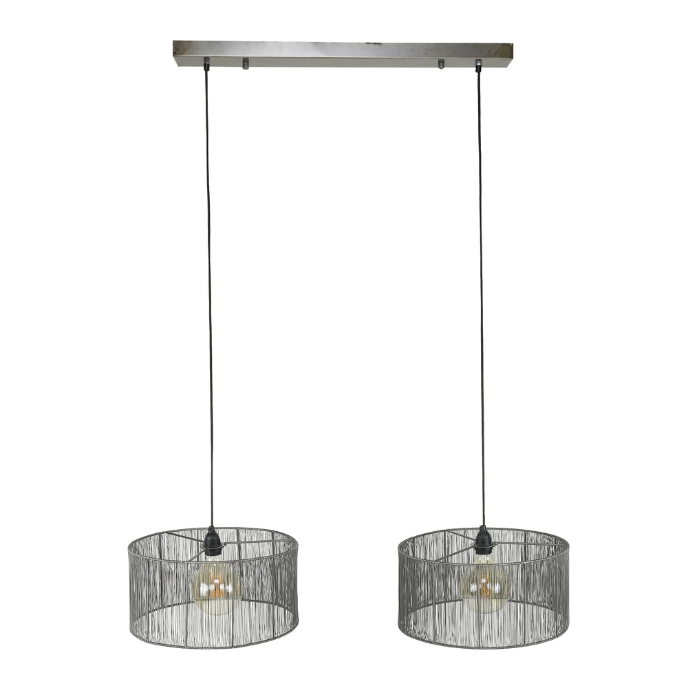 Lampe suspendue en fil métallique Stringshade Ø 41cm - 2 feux Lyora 8716803511477