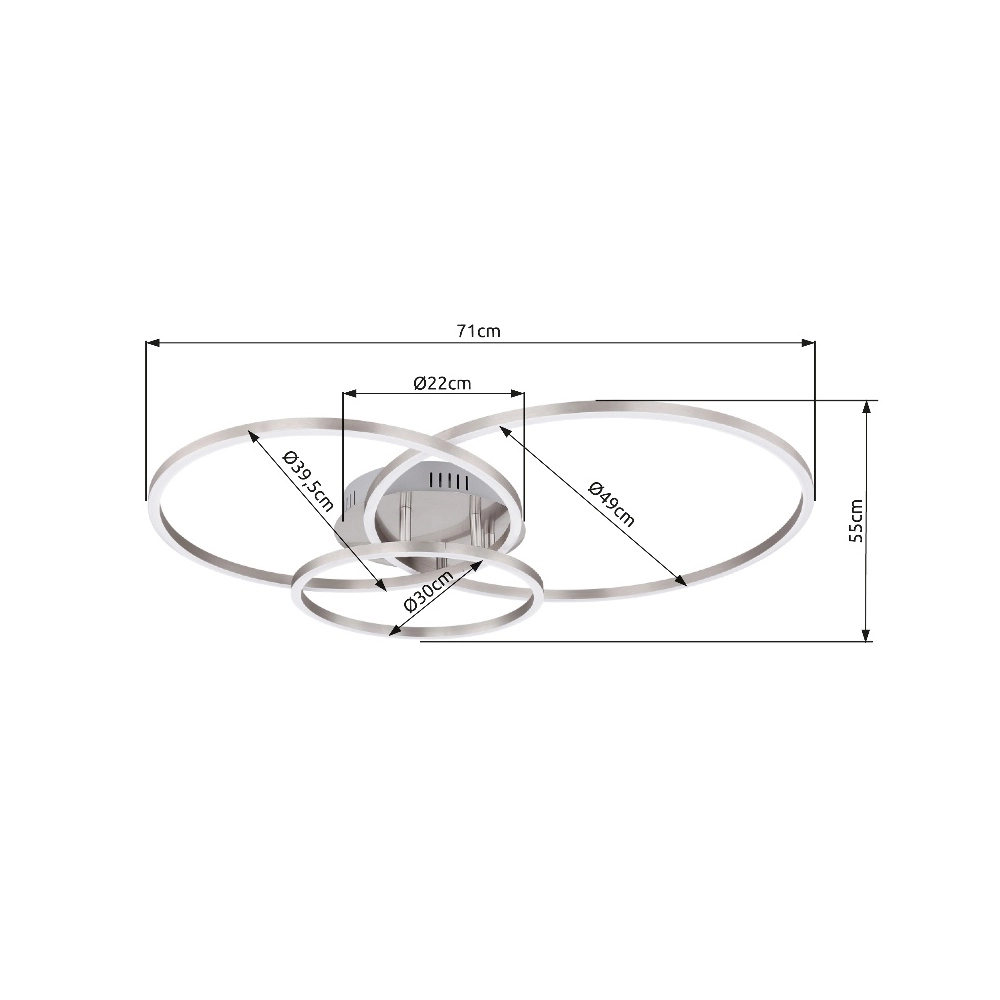 Lampe de plafond moderne Munni nickel Globo 9007371395842