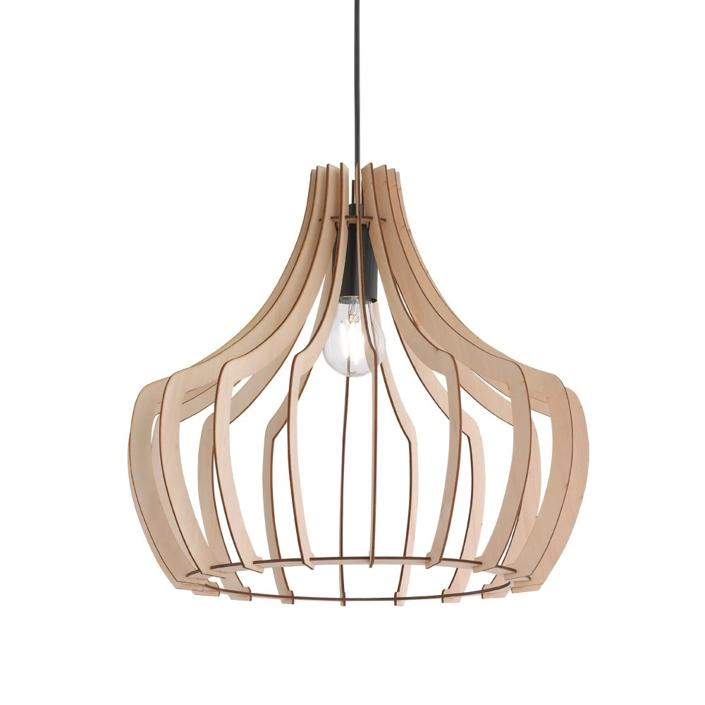 Lampe à suspension Wood Bois Trio 4017807301915