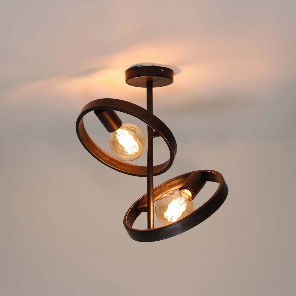 Anneaux lampe de plafond Hover Charbon - 2x E27