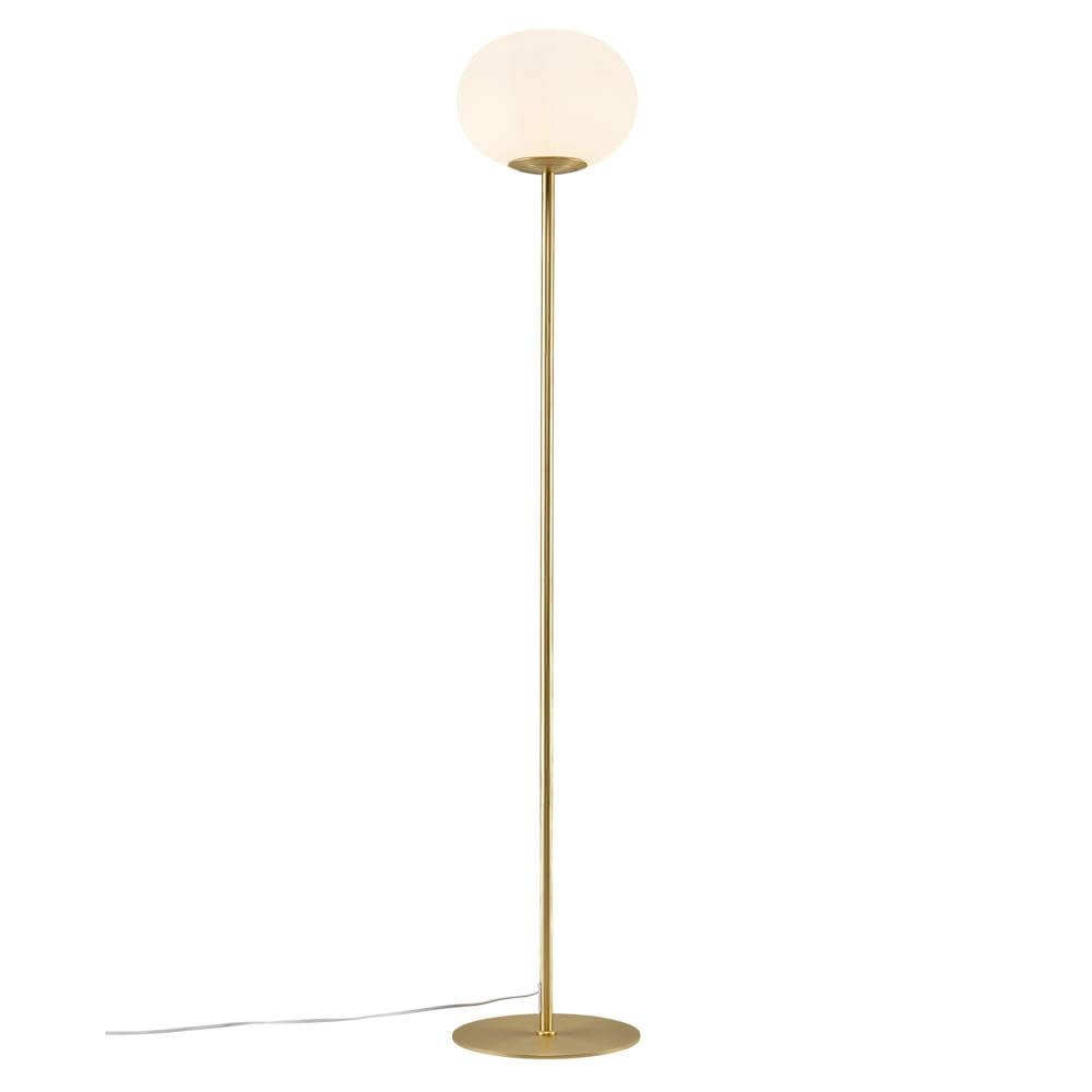 Lampadaire en verre Alton laiton avec verre blanc Nordlux 5704924001086