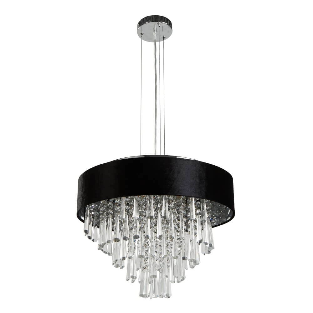 Lustre Glamour noir avec chrome